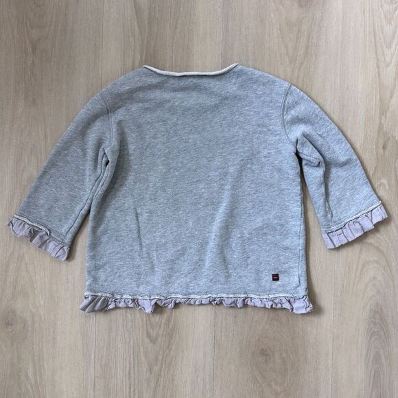 Tea Collection Girl’s Gray Ruffle Hem shirt/top, size L (8-10) - Picture 3 of 3